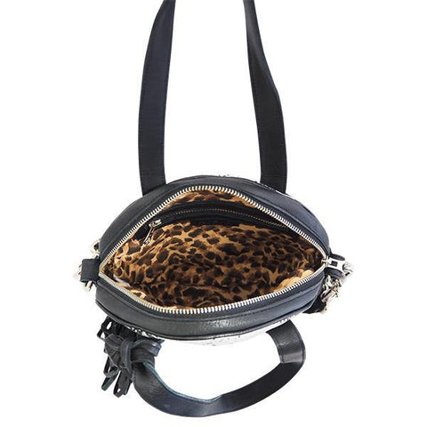 Leather Handbag Bella Snake Print Leather Bag Taupe/Black Picture 7 regular from Cadelle Leather
