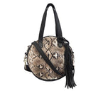 Leather Handbag Bella Snake Print Leather Bag Taupe/Black Picture 6 regular from Cadelle Leather
