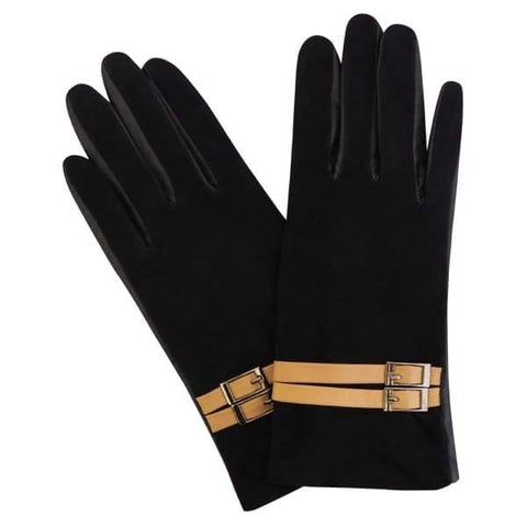 Leather Glove Buckle Glove Black/Camel Picture 3 regular from Cadelle Leather
