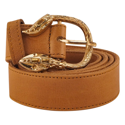 Cairo Leather Belt | Green Snake-CadelleLeather
