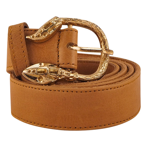Cairo Leather Belt | Taupe Snake-CadelleLeather