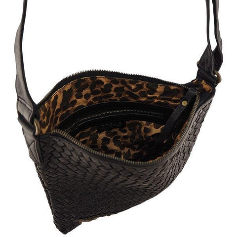 Leather Handbag Cleo Woven Crossbody Bag Black Picture 7 regular from Cadelle Leather