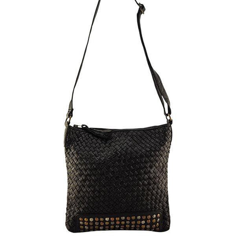 Leather Handbag Cleo Woven Crossbody Bag Black Picture 4 regular from Cadelle Leather