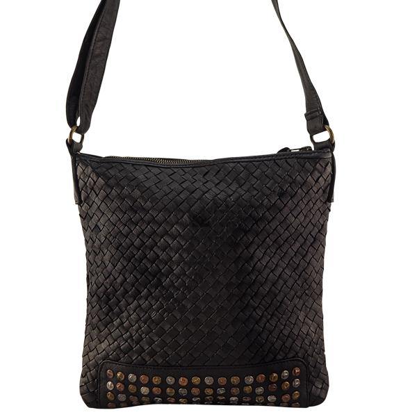 Leather Handbag Cleo Woven Crossbody Bag Black Picture 5 regular from Cadelle Leather