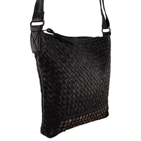Leather Handbag Cleo Woven Crossbody Bag Black Picture 6 regular from Cadelle Leather