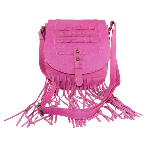 Leather Bag Sky Fringe Crossbody Fuchsia Picture 1 regular from Cadelle Leather