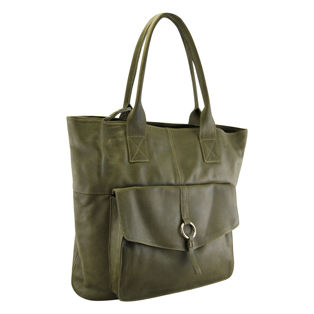 Leather Laptop Bag MONK Lisette Olive Picture 4 Regular from Cadelle Leather