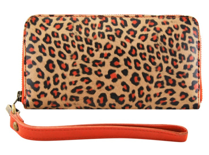 Bella Wallet | Leopard/Orange-CadelleLeather