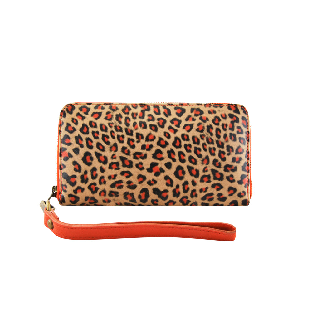 Bella Wallet | Leopard/Orange-CadelleLeather