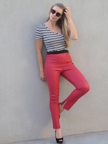 Leather Pants Kirsty Stretch Red Picture 3 regular from Cadelle Leather