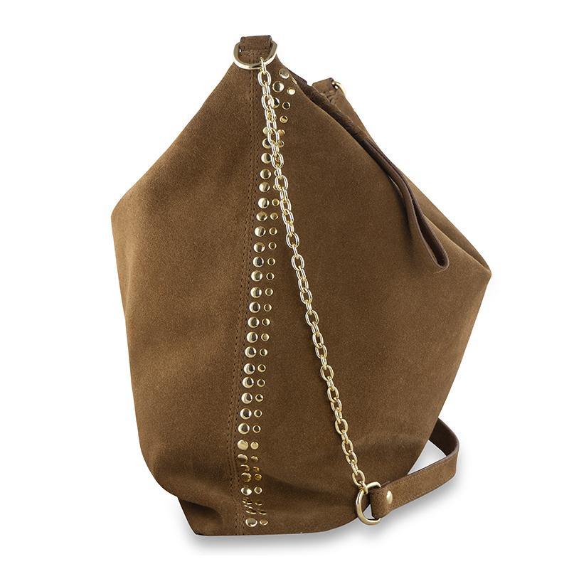 Leather Bag MONK Ginger Suede/Tan Picture 3 Regular from Cadelle Leather