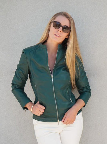 Leather Jacket Helena Teal Green Picture 2 regular from Cadelle Leather