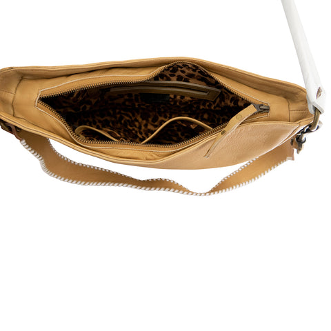 Matilda Structured Tote | Camel/White-CadelleLeather