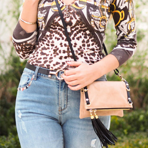 Leather handbag Amalfi cross body and bum bag camel/black picture 2 regular from Cadelle Leather