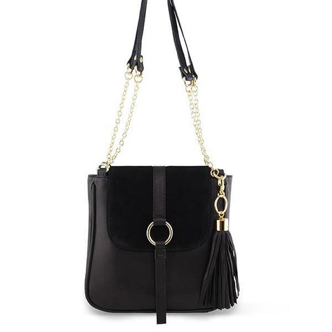 Leather Bag MONK Jordan Messenger Suede/Black Picture 5 Regular from Cadelle Leather