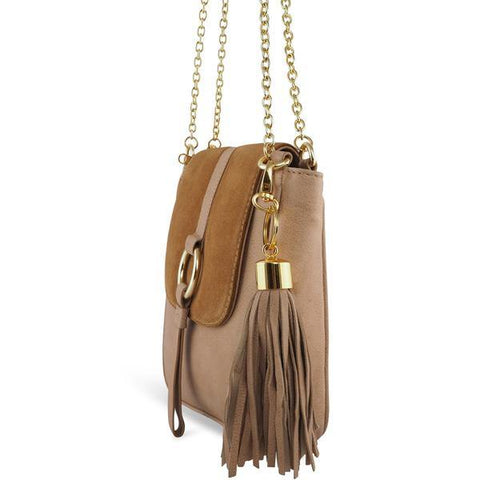 Leather Bag MONK Jordan Messenger Suede/Camel Picture 5 Regular from Cadelle Leather