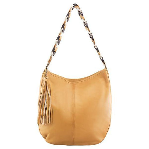 Leather Hobo Bag Kenzie Camel/White/Chocolate Picture 4 regular from Cadelle Leather