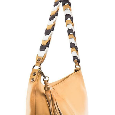 Leather Hobo Bag Kenzie Camel/White/Chocolate Picture 6 regular from Cadelle Leather