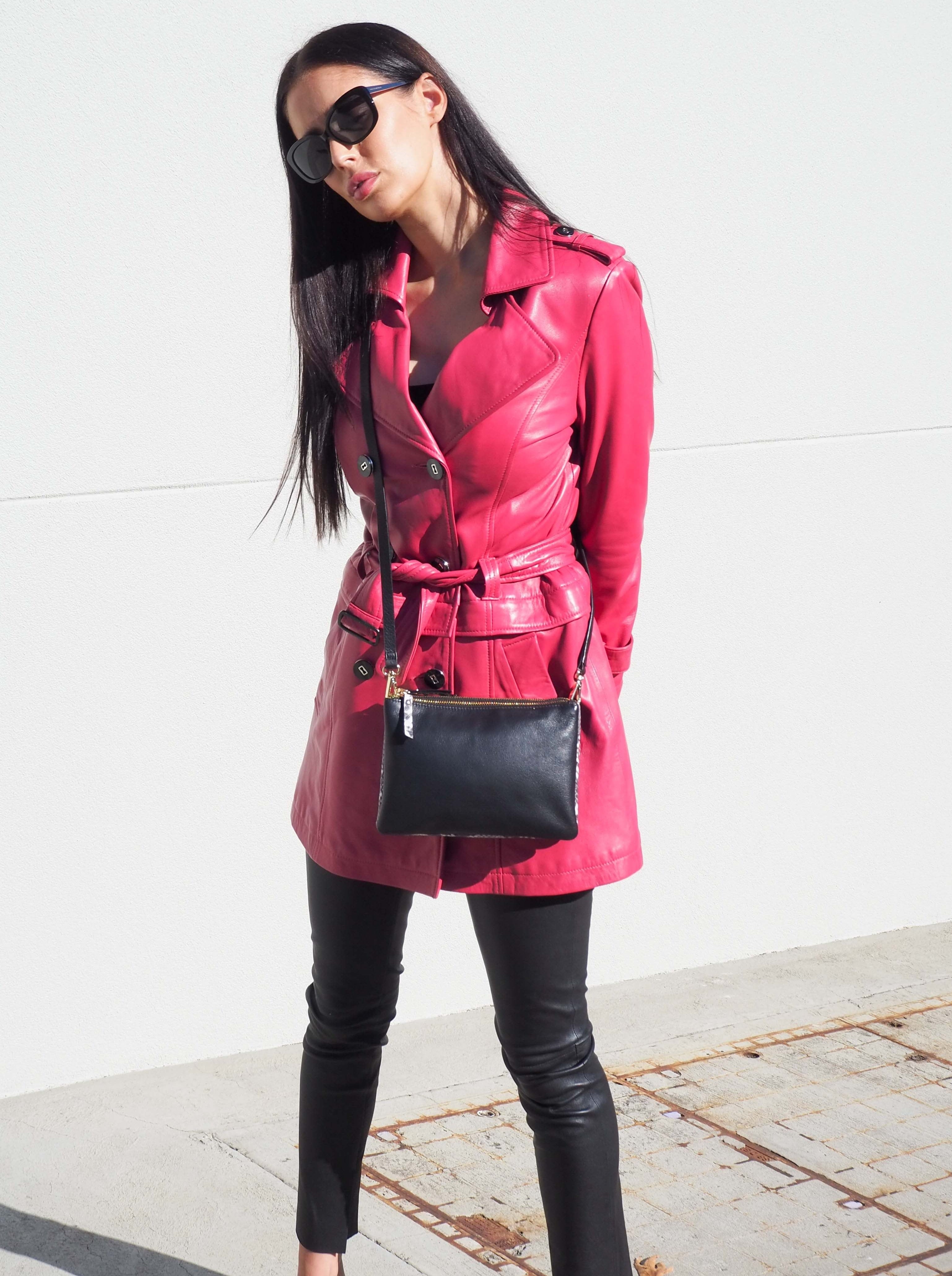 Hot pink hotsell trench coat