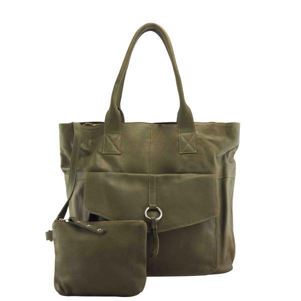 Leather Laptop Bag MONK Lisette Olive Picture 1 Regular from Cadelle Leather
