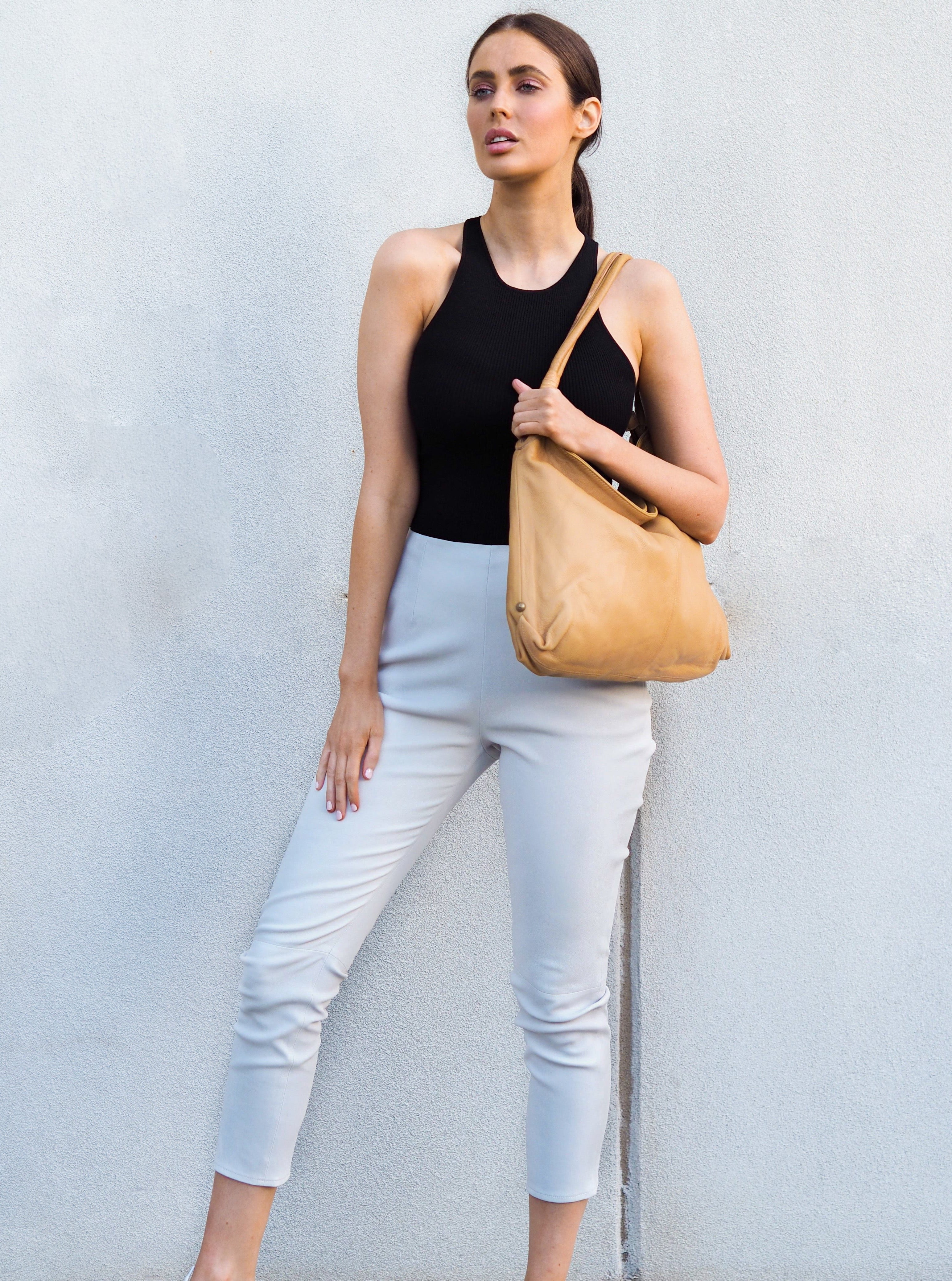 Colette Cropped Pants | White-CadelleLeather