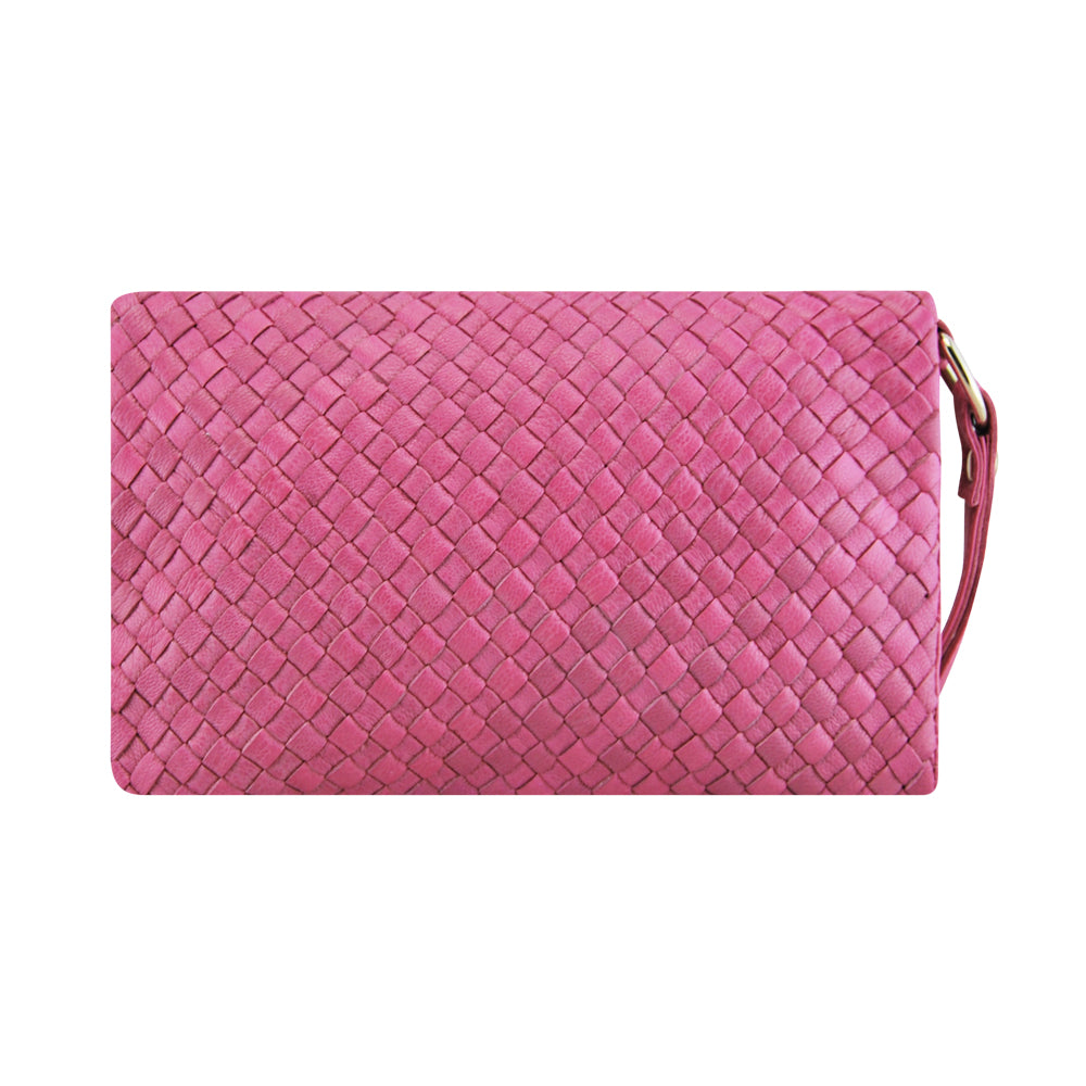 Leather Wallet Luna Weave Clutch Fuchsia Picture 4 regular from Cadelle Leather 