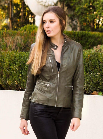 Leather Jacket Martina Olive Picture 3 Regular from Cadelle Leather