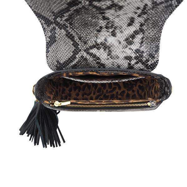 Leather Bag MONK Mini Jordan Black/White Snake Picture 8 Regular from CadelleLeather