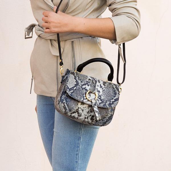 White snake hot sale print bag