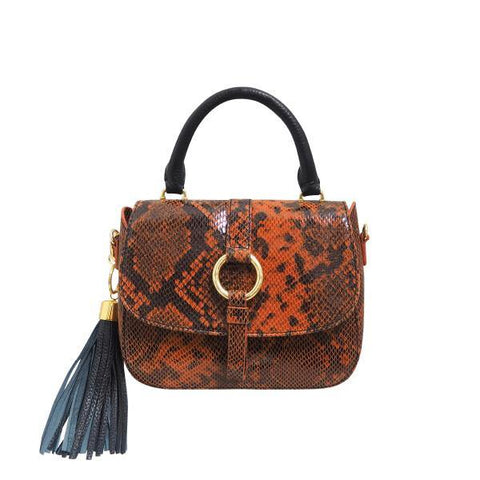MONK Mini Jordan | Orange Snake - CadelleLeather