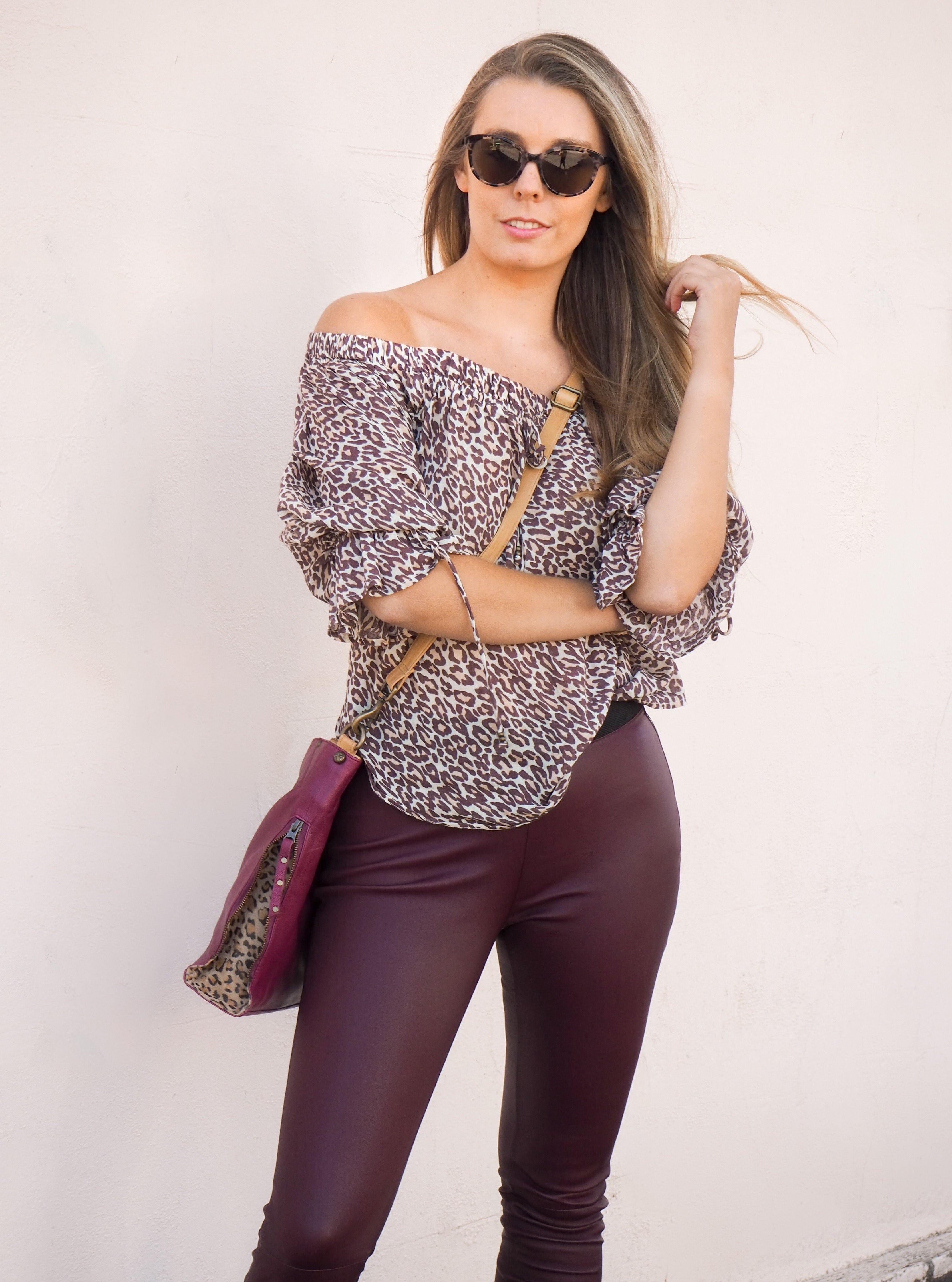 Leather Pants Abby Jeggings Burgundy Picture 3 regular from Cadelle Leather