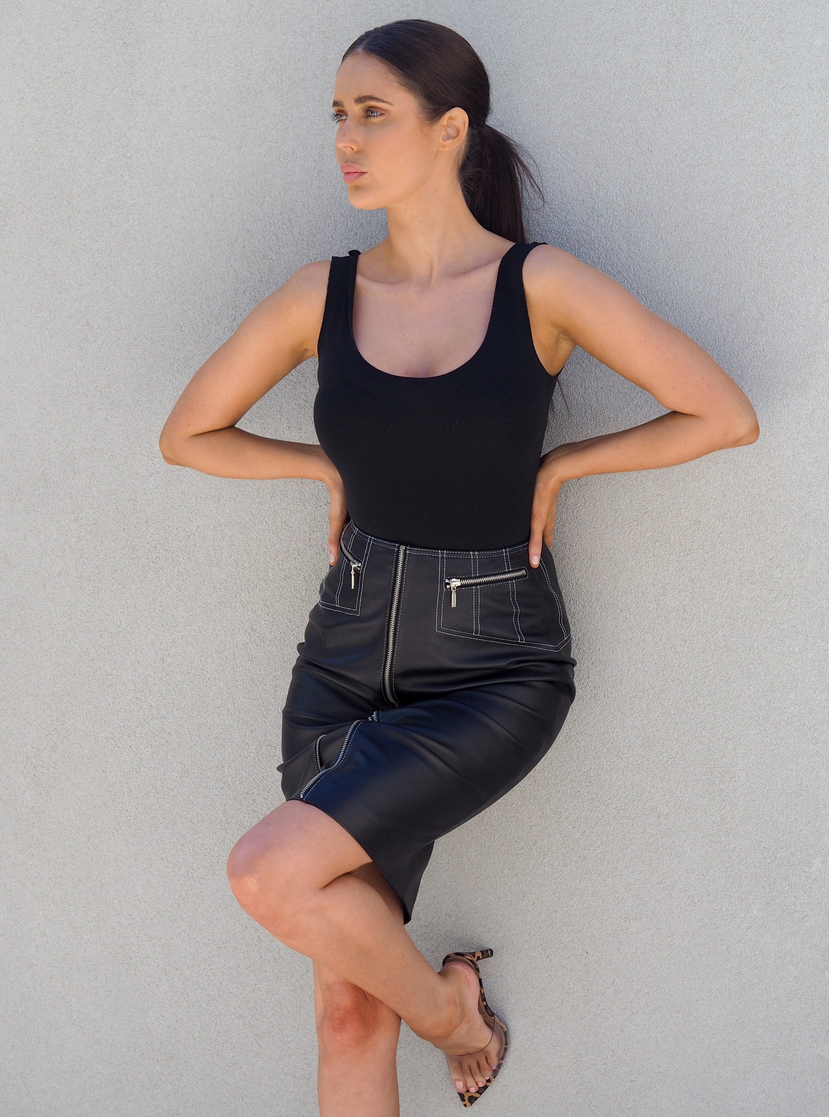 Addison Skirt | Black-CadelleLeather