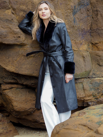 Leather Faux Fur Jacket Janis Black Picture 2 regular from Cadelle Leather