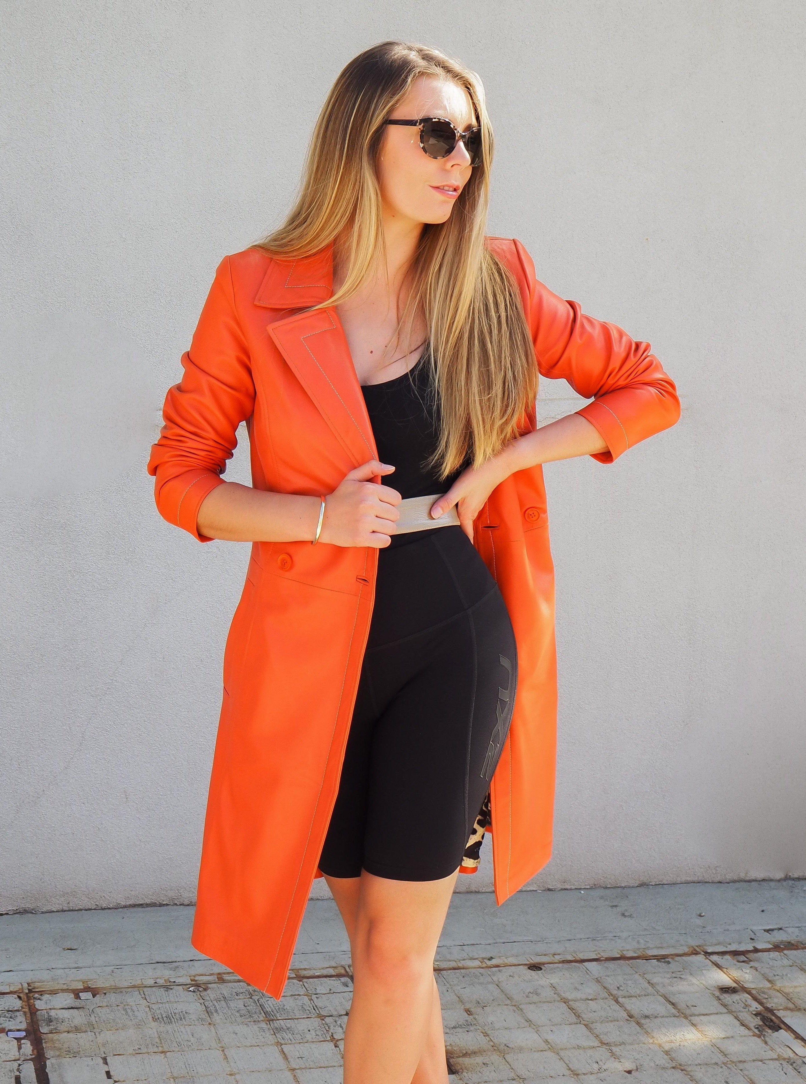 Leather Jacket Sophia Trench Orange Picture 2 regular from Cadelle Leather