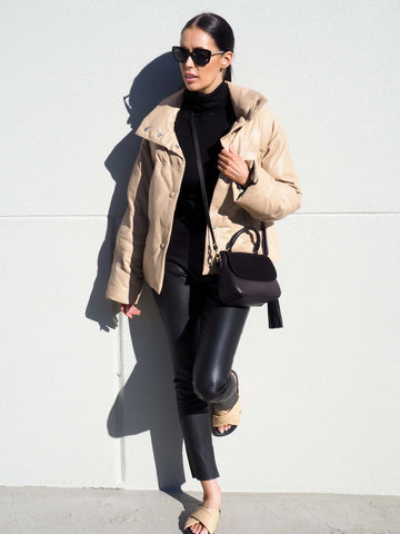 MONK Stella Suede Satchel | Black-CadelleLeather