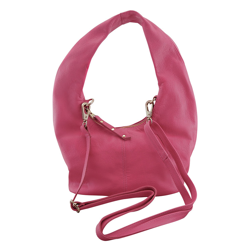 Ellen Crescent Handbag | Fuchsia