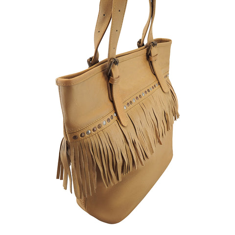 Leila Fringed Tote | Camel