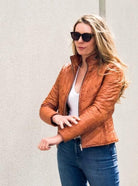 Leather Jacket Charlotte Puffer Jacket Caramel Picture 2 regular from Cadelle Leather