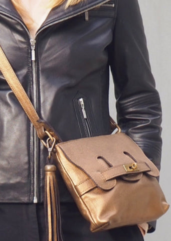 Mini Effie Handbag | Bronze Metallic