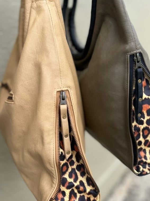 Cynthia Hobo | Camel/Leopard-CadelleLeather