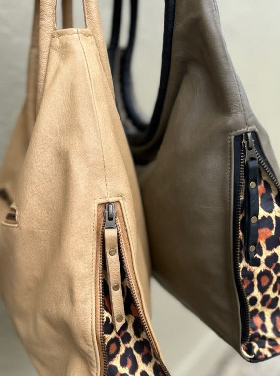 Cynthia Hobo | Olive/Leopard-CadelleLeather