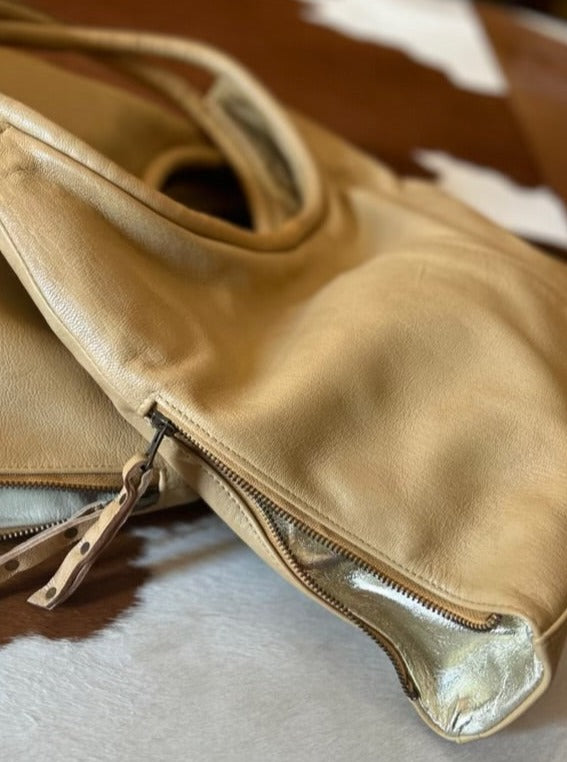 Cynthia Hobo | Camel/Gold-CadelleLeather