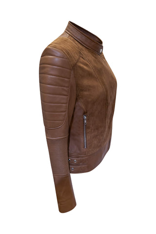 Sonder leather/Suede Biker | Camel-CadelleLeather