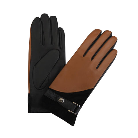 Leather Glove Two Tone Black/Cognac Picture 1 regular from Cadelle Leather