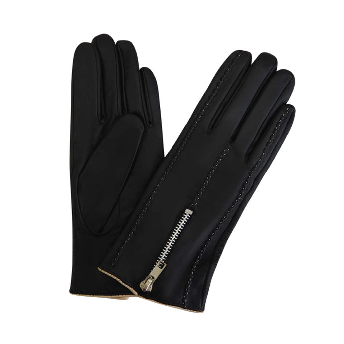 Leather Glove Zipper Glove Black picture 1