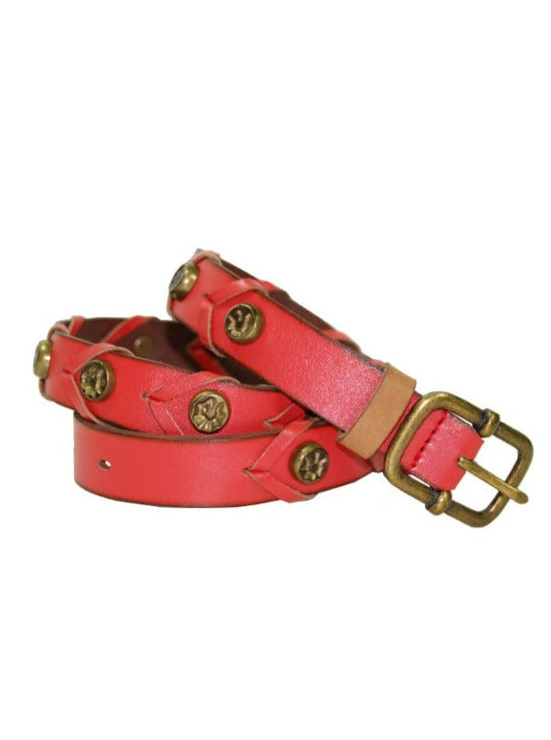 Woven Stud Leather Belt-CadelleLeather