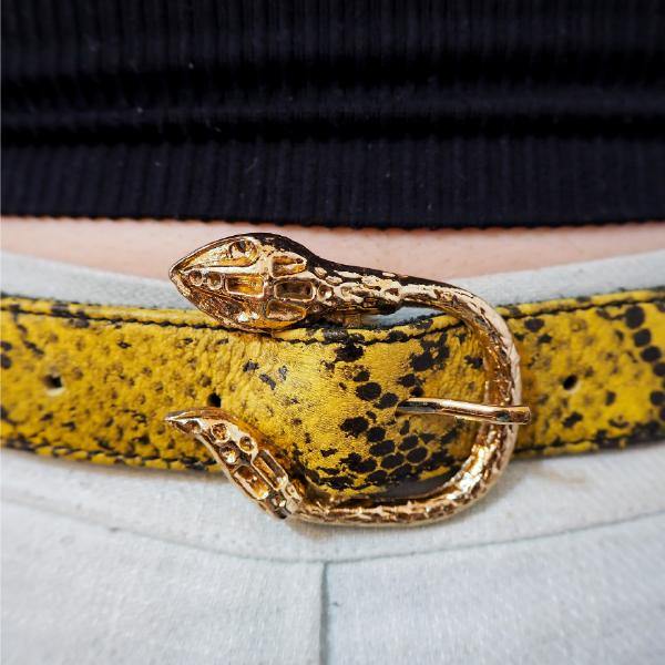 Leather Belt Cairo Snake Skin Belt Saffron Picture 2 Regular Cadelle Leather
