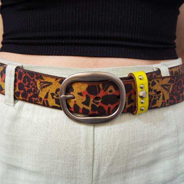 Leather Belt Safari Red/Yellow Picture 2 regular from Cadelle Leather