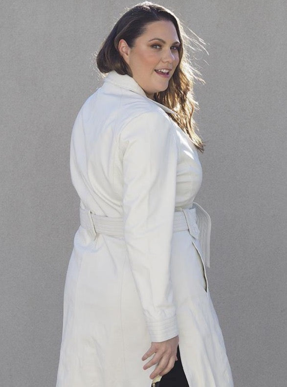 White trench coat store plus size