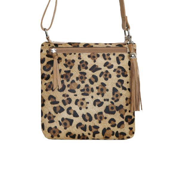 Leather Handbag Feline Saddle Crossbody Bag Camel/Leopard Picture 6 regular from Cadelle Leather